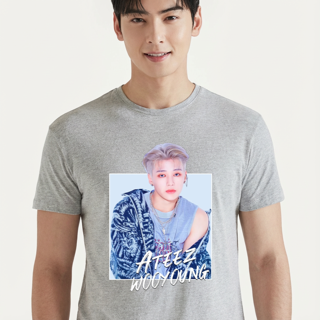 Camiseta ATEEZ Wooyoung cinza