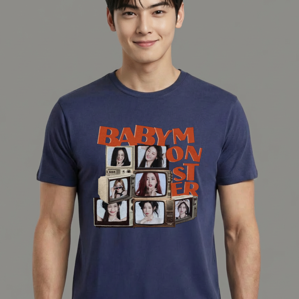 Camiseta camiseta-basica-baby-monster-blackpink - Azul