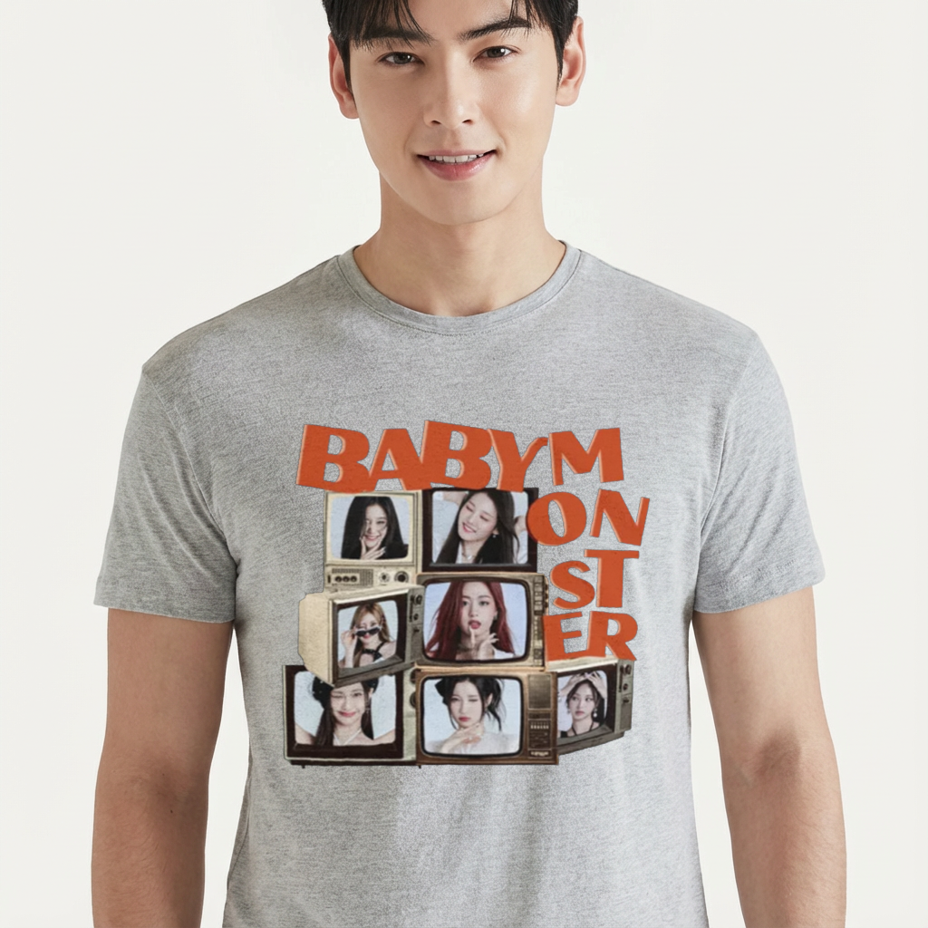 Camiseta camiseta-basica-baby-monster-blackpink - Cinza