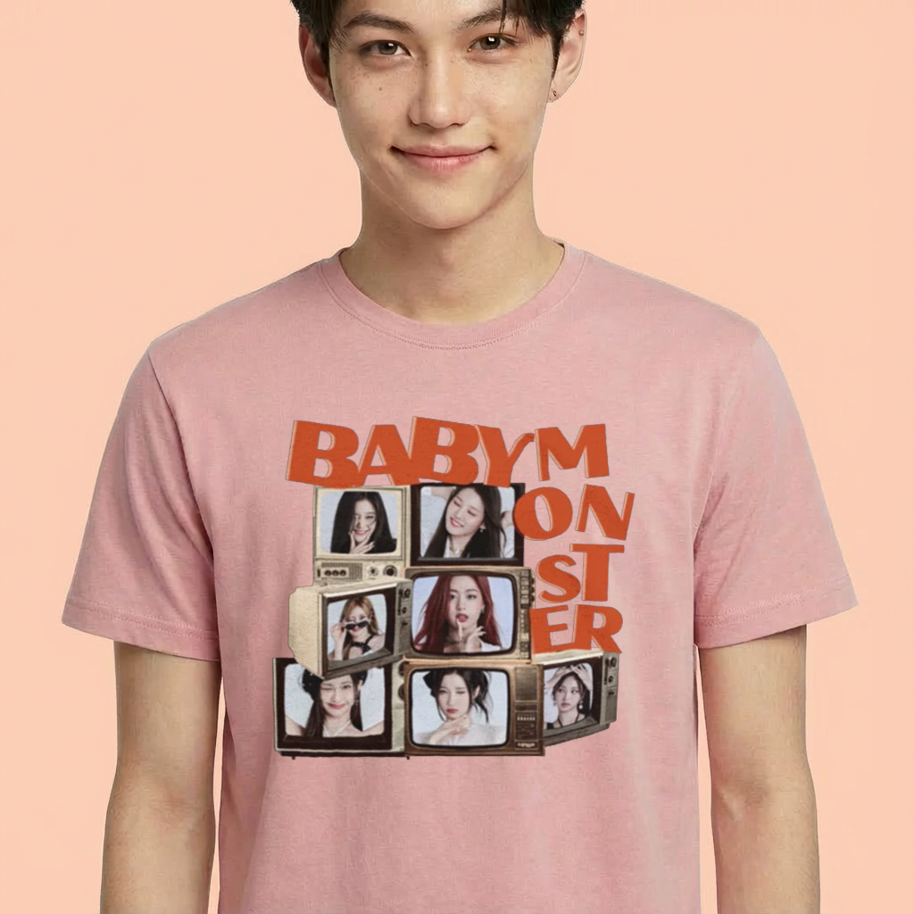 Camiseta camiseta-basica-baby-monster-blackpink - Rosa