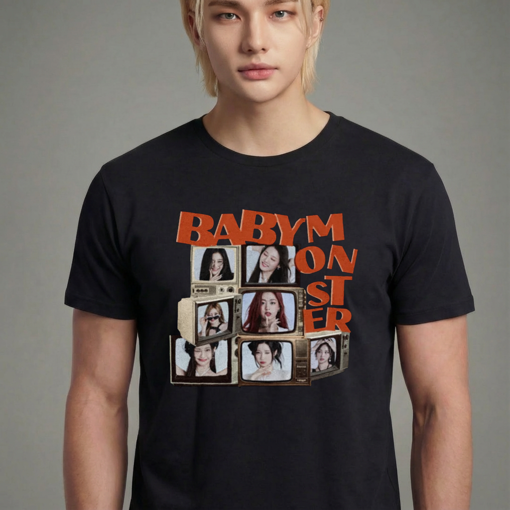 Camiseta camiseta-basica-baby-monster-blackpink - Preta