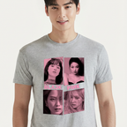 Camiseta BLACKPINK Faces cinza