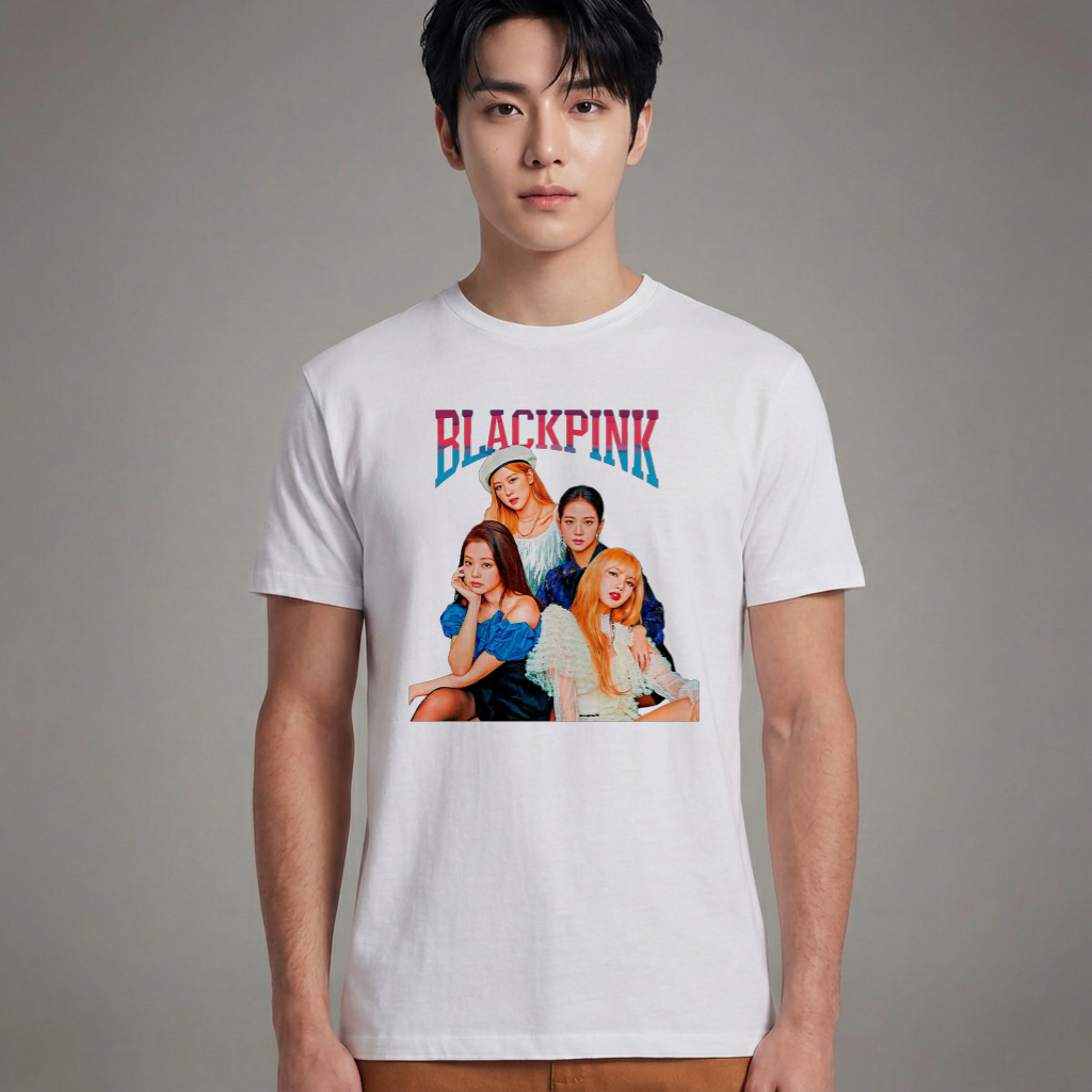 Camiseta Básica Blackpink Grupo Kpop - Branca