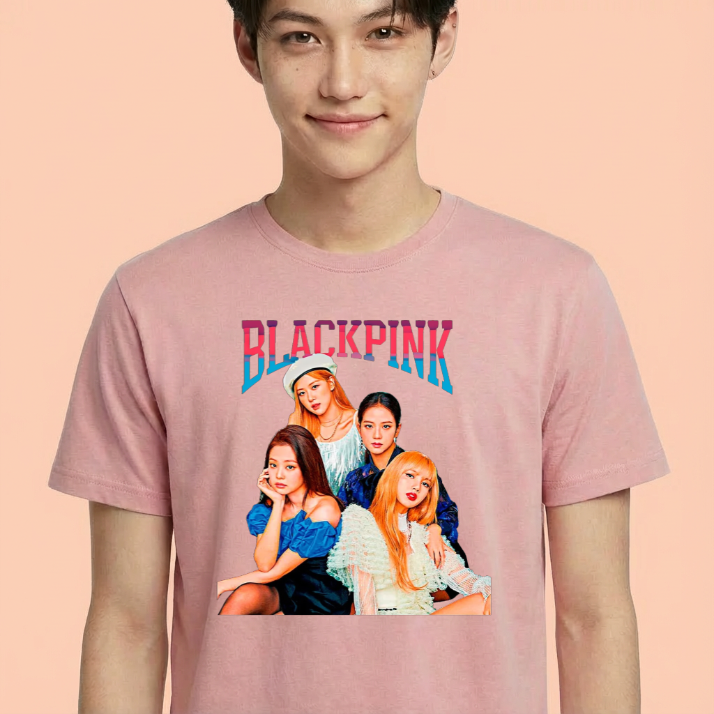 Camiseta camiseta-basica-black-pink-grupo-kpop - Rosa