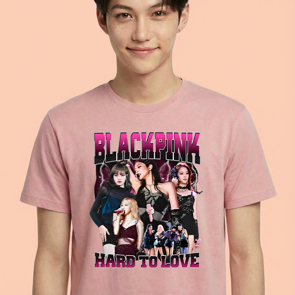 Camiseta BLACKPINK Hard to Love rosa