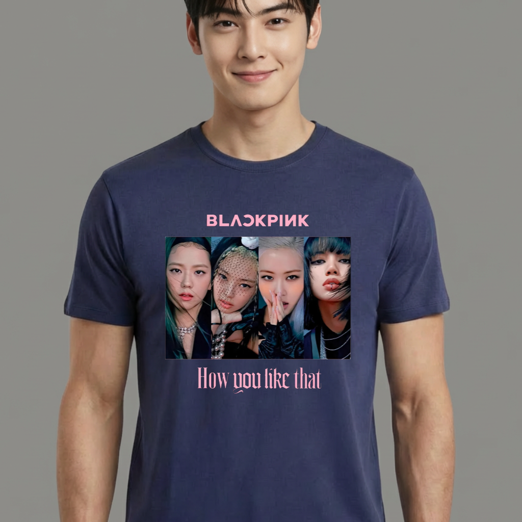 Camiseta camiseta-basica-black-pink-how-you-like-that - Azul