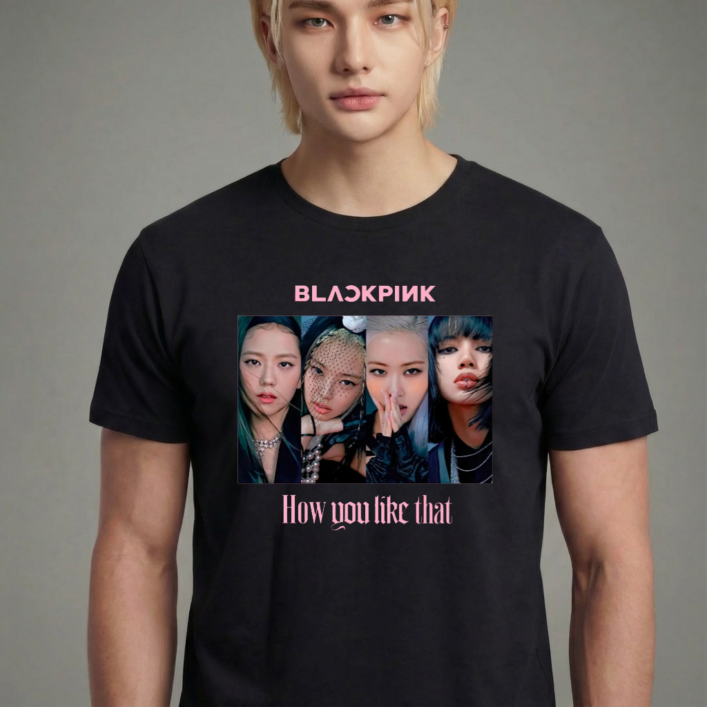 Camiseta camiseta-basica-black-pink-how-you-like-that - Preta