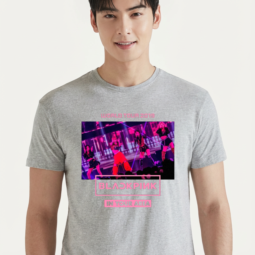 Camiseta camiseta-basica-black-pink-in-your-area - Cinza