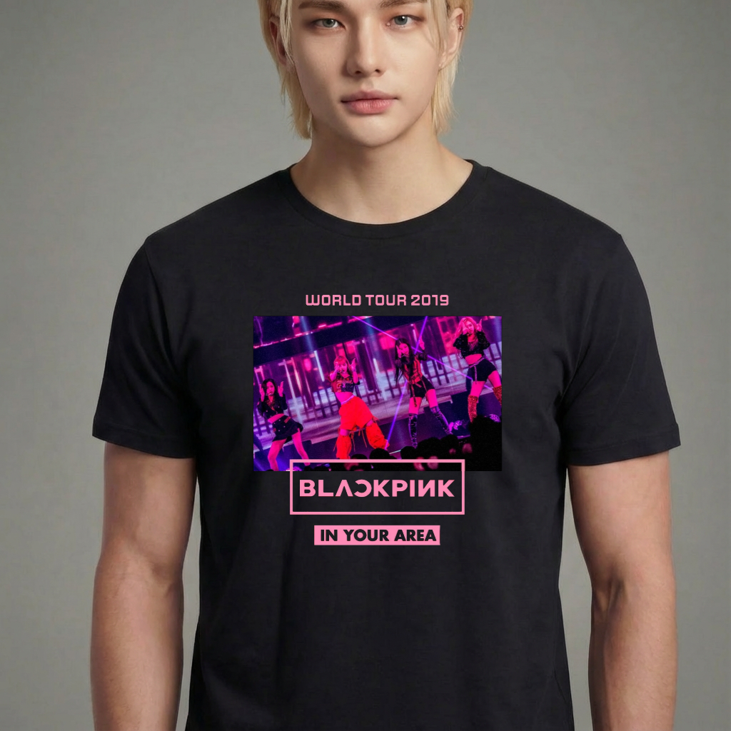 Camiseta camiseta-basica-black-pink-in-your-area - Preta