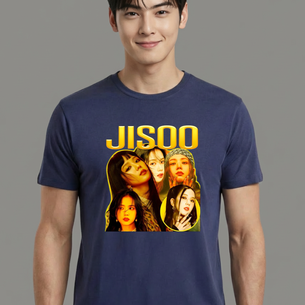 Camiseta camiseta-basica-black-pink-jisoo - Azul