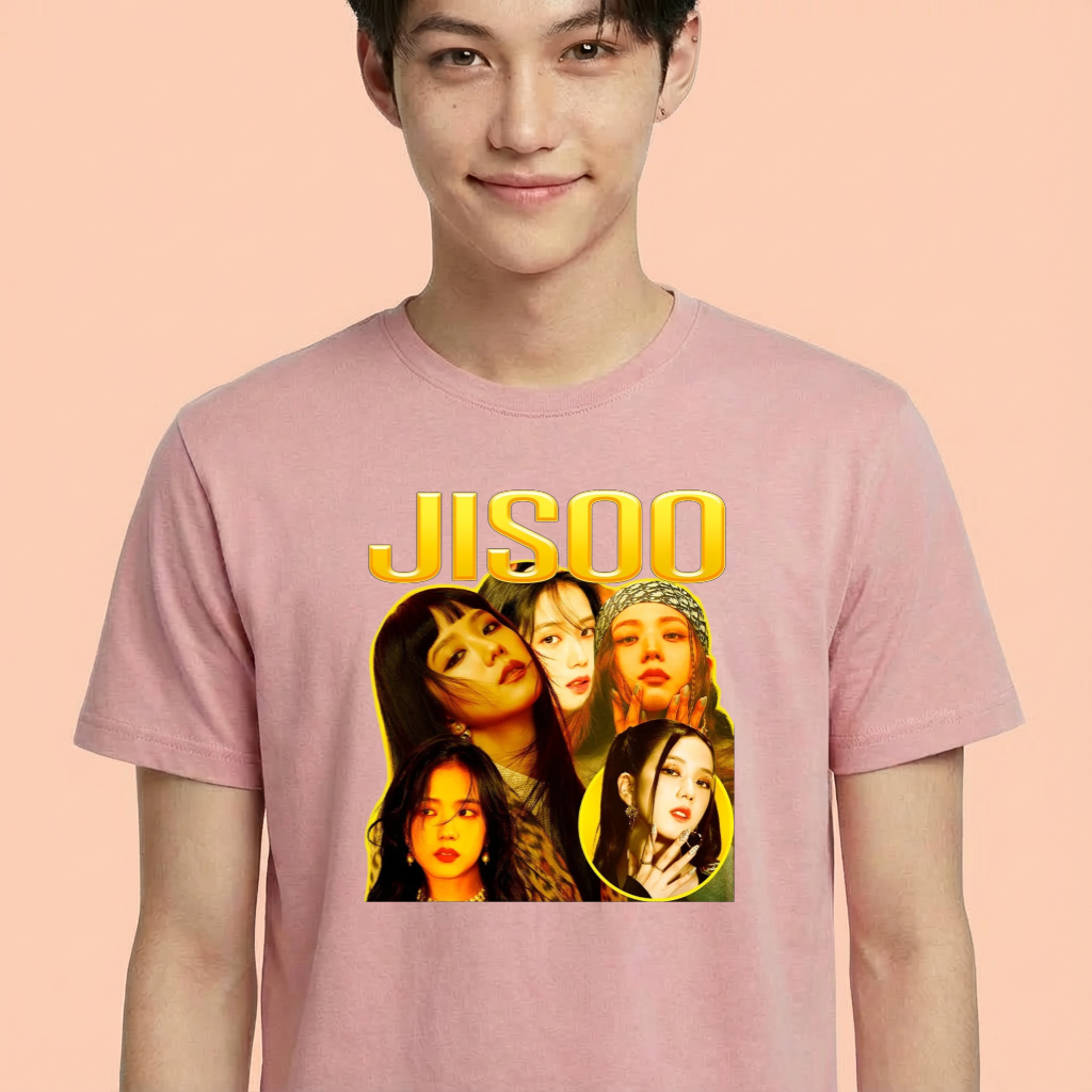 Camiseta camiseta-basica-black-pink-jisoo - Rosa
