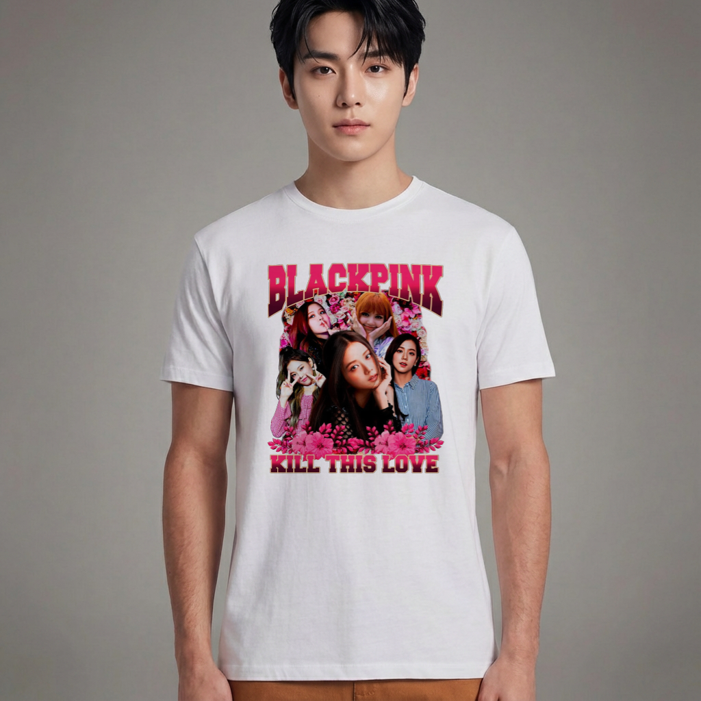 Camiseta Básica Blackpink Kill This Love - Branca