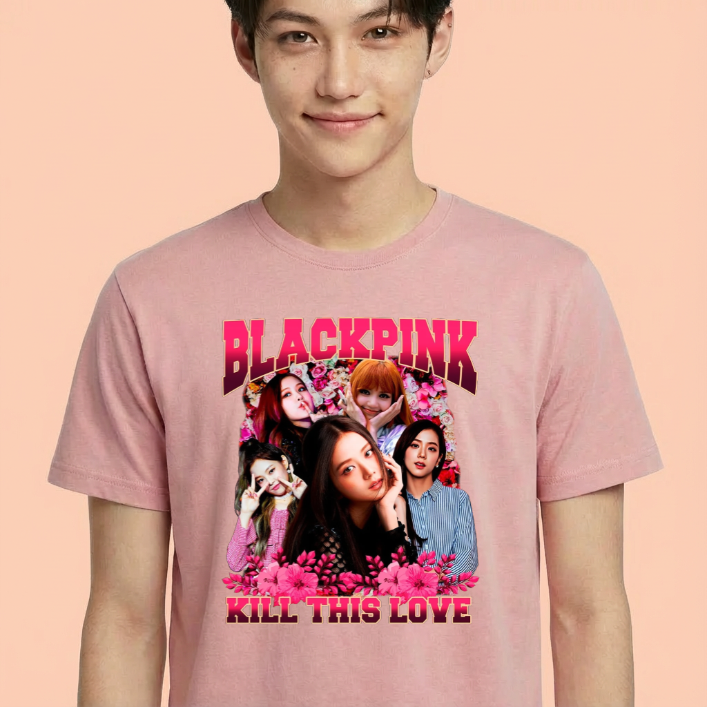 Camiseta camiseta-basica-black-pink-kill-this-love - Rosa