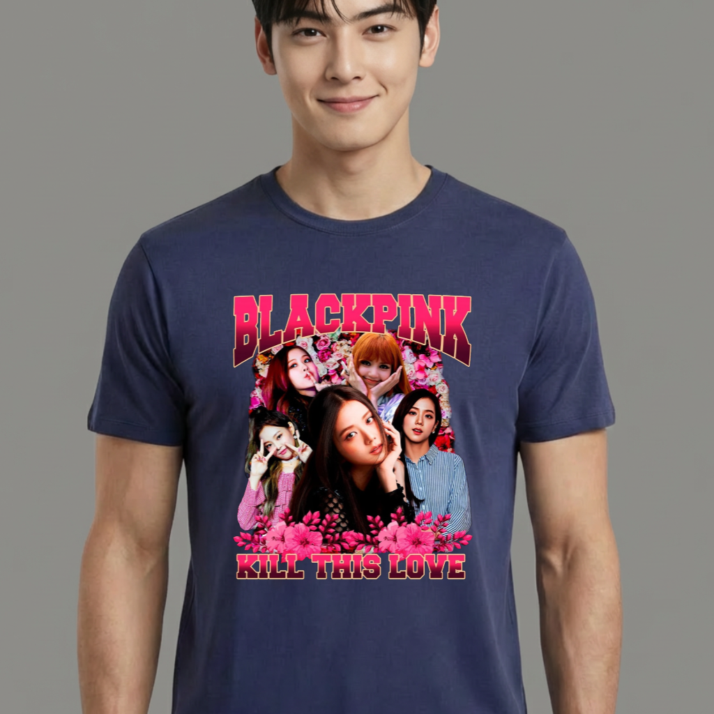 Camiseta camiseta-basica-black-pink-kill-this-love - Azul