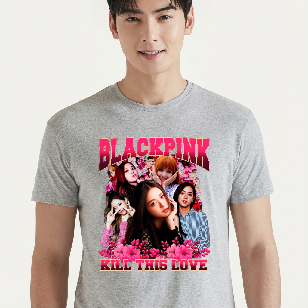 Camiseta camiseta-basica-black-pink-kill-this-love - Cinza
