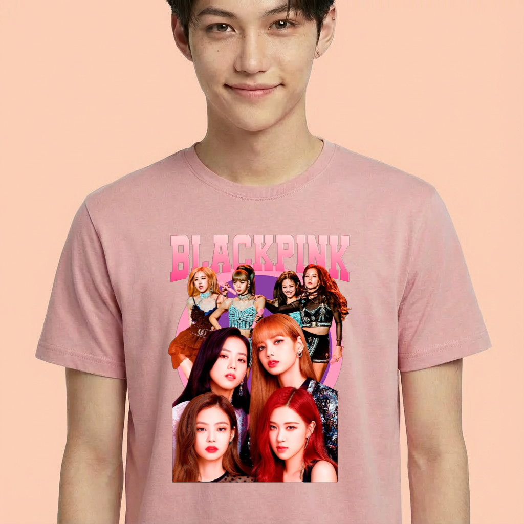 Camiseta camiseta-basica-black-pink-kpop - Rosa