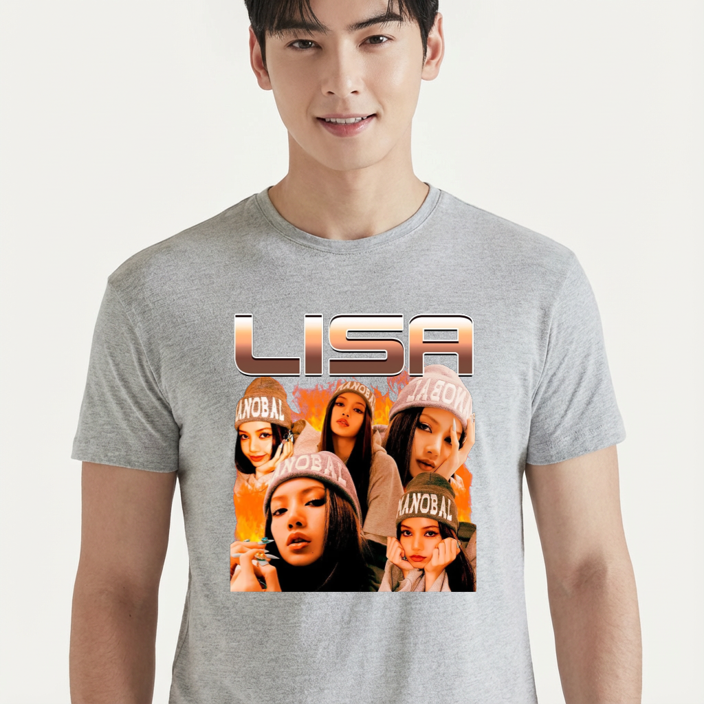 Camiseta BLACKPINK Lisa cinza