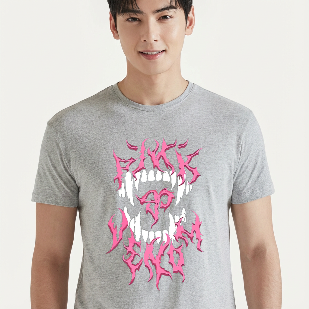 Camiseta BLACKPINK Pink Venom cinza