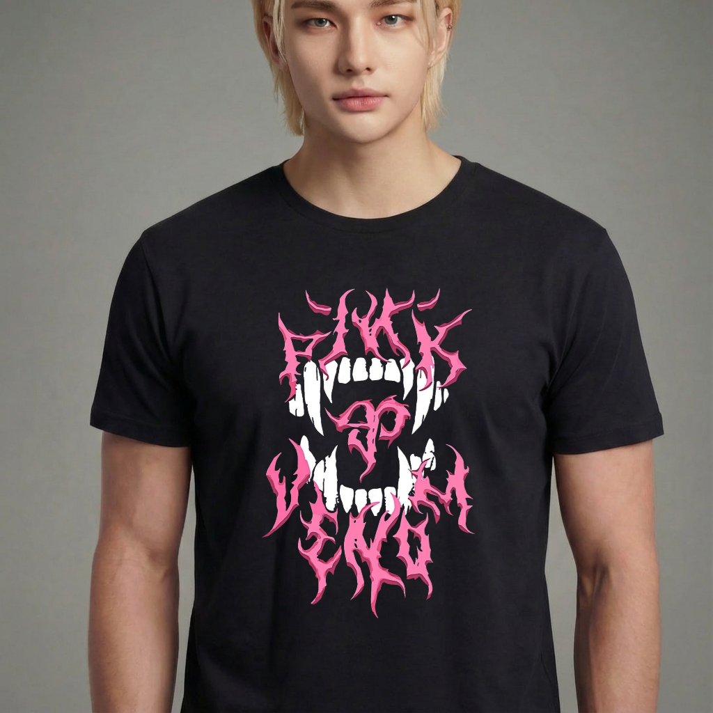 Camiseta camiseta-basica-black-pink-pink-venom - Preta