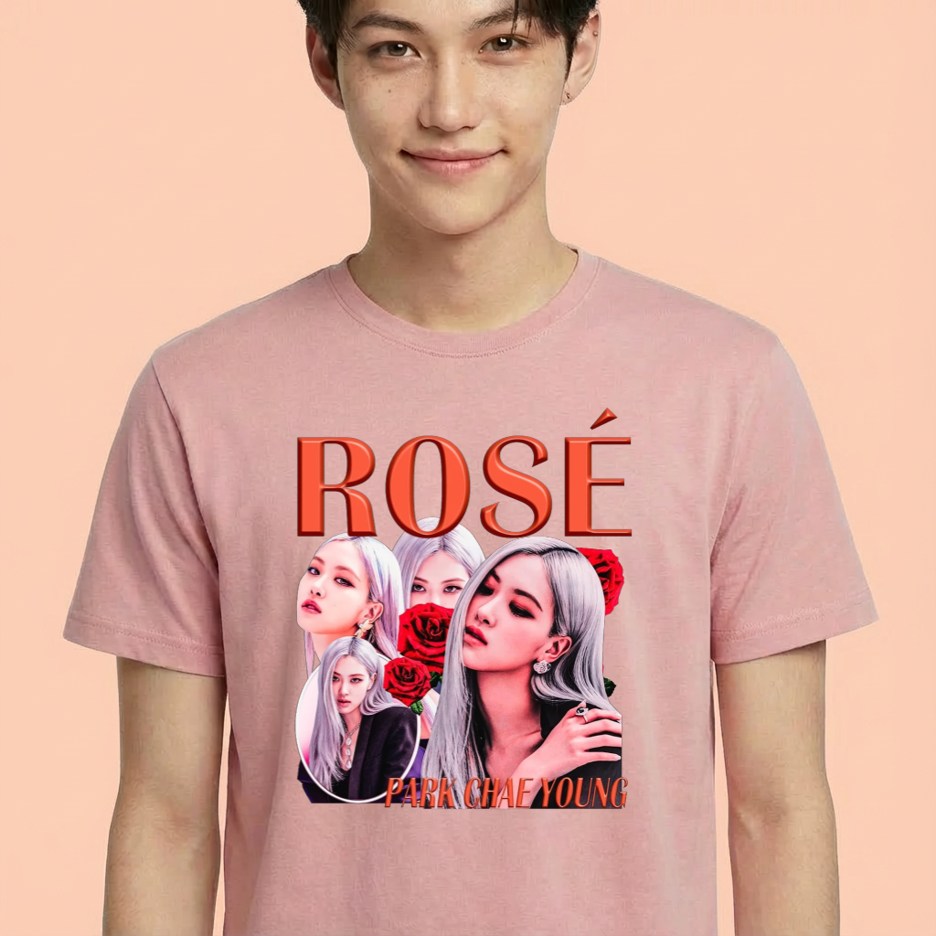 Camiseta camiseta-basica-black-pink-rose - Rosa