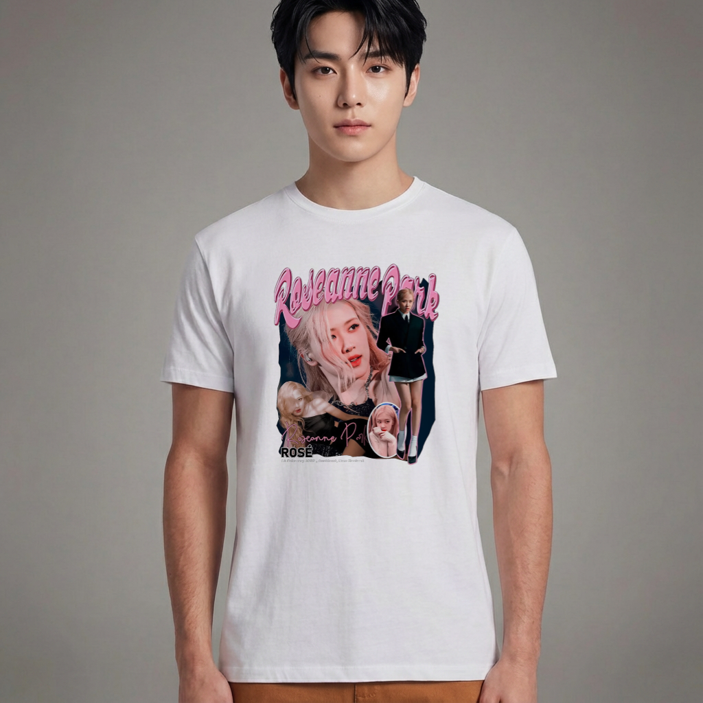 Camiseta Básica Blackpink Roseanne Park - Branca