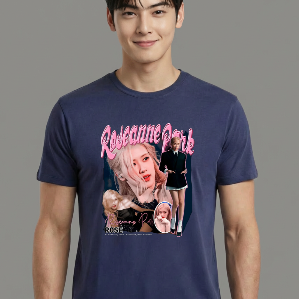 Camiseta camiseta-basica-black-pink-roseanne-park - Azul