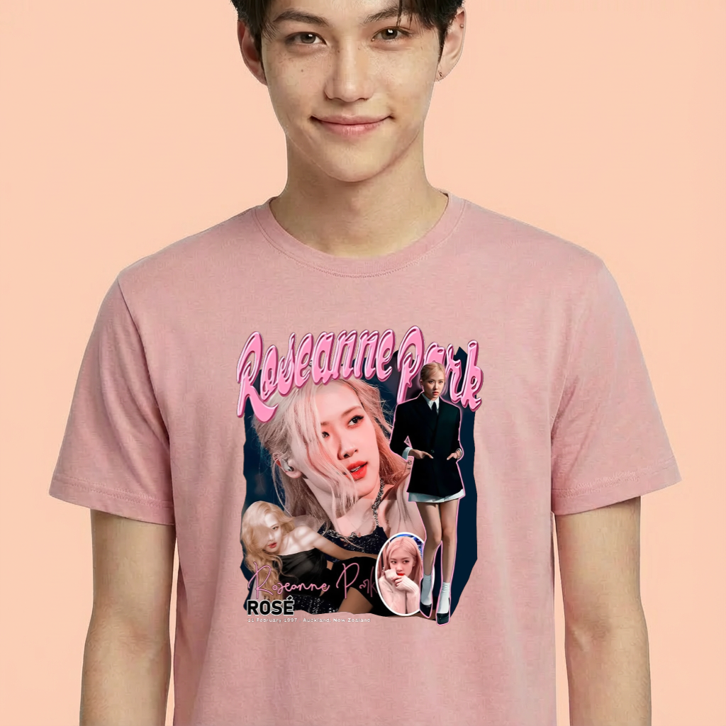 Camiseta camiseta-basica-black-pink-roseanne-park - Rosa