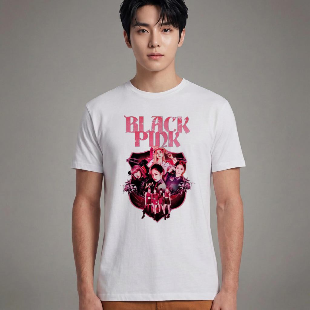 Camiseta Básica Blackpink Shield - Branca