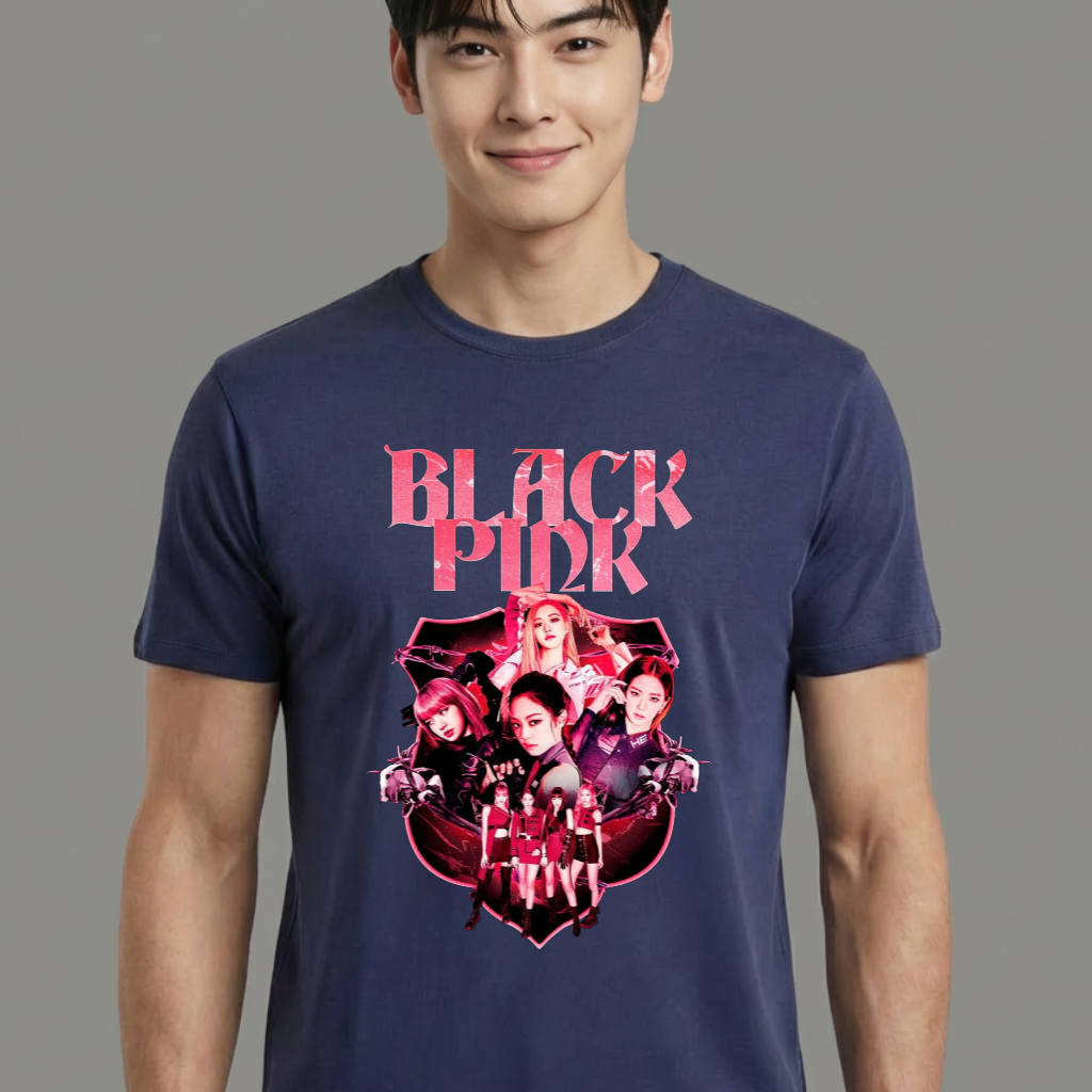 Camiseta camiseta-basica-black-pink-shield - Azul