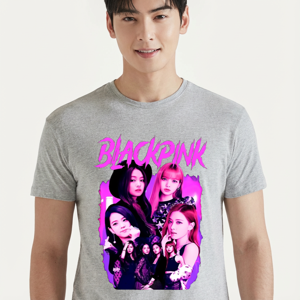 Camiseta camiseta-basica-black-pink - Cinza