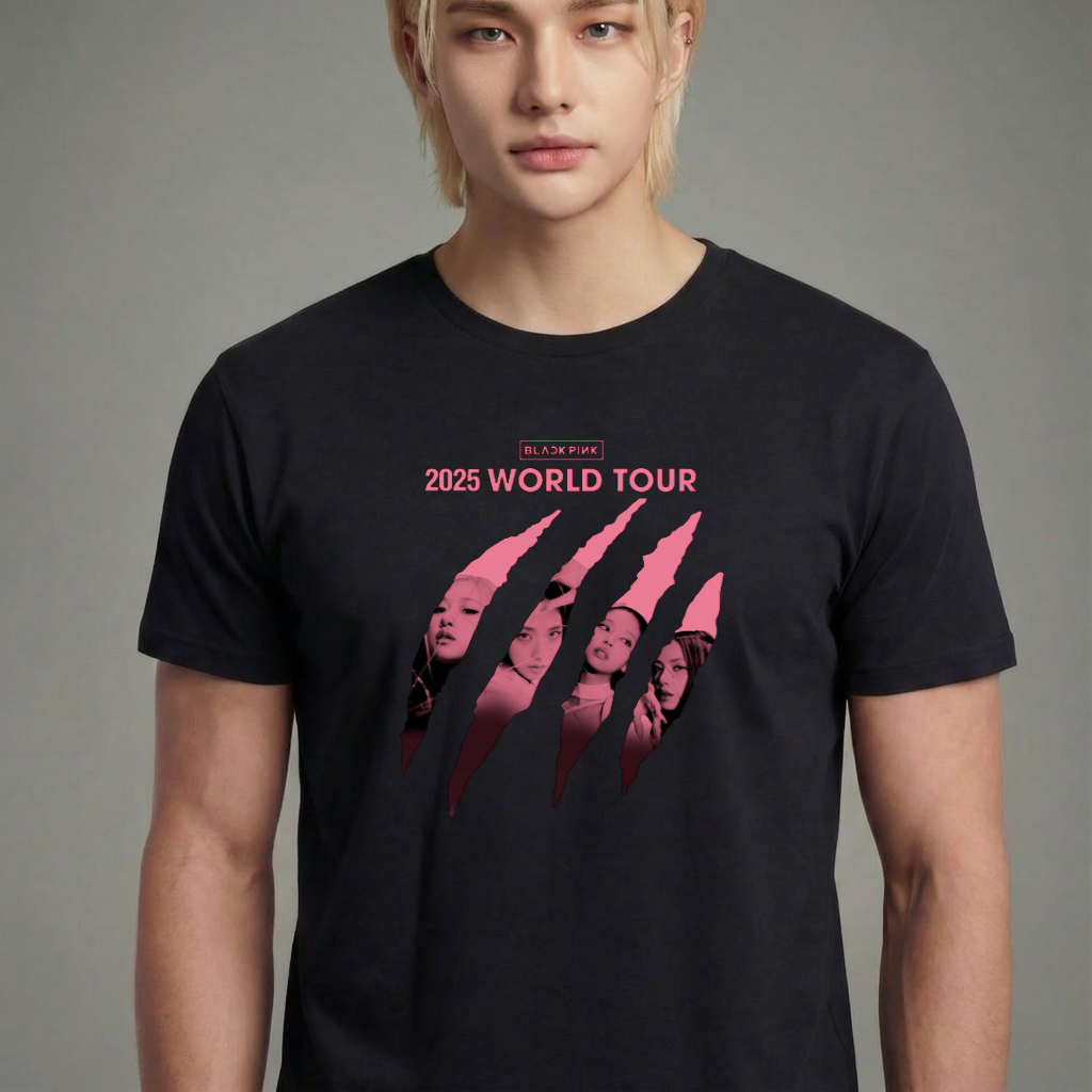 Camiseta camiseta-basica-blackpink-2025-world-tour - Preta