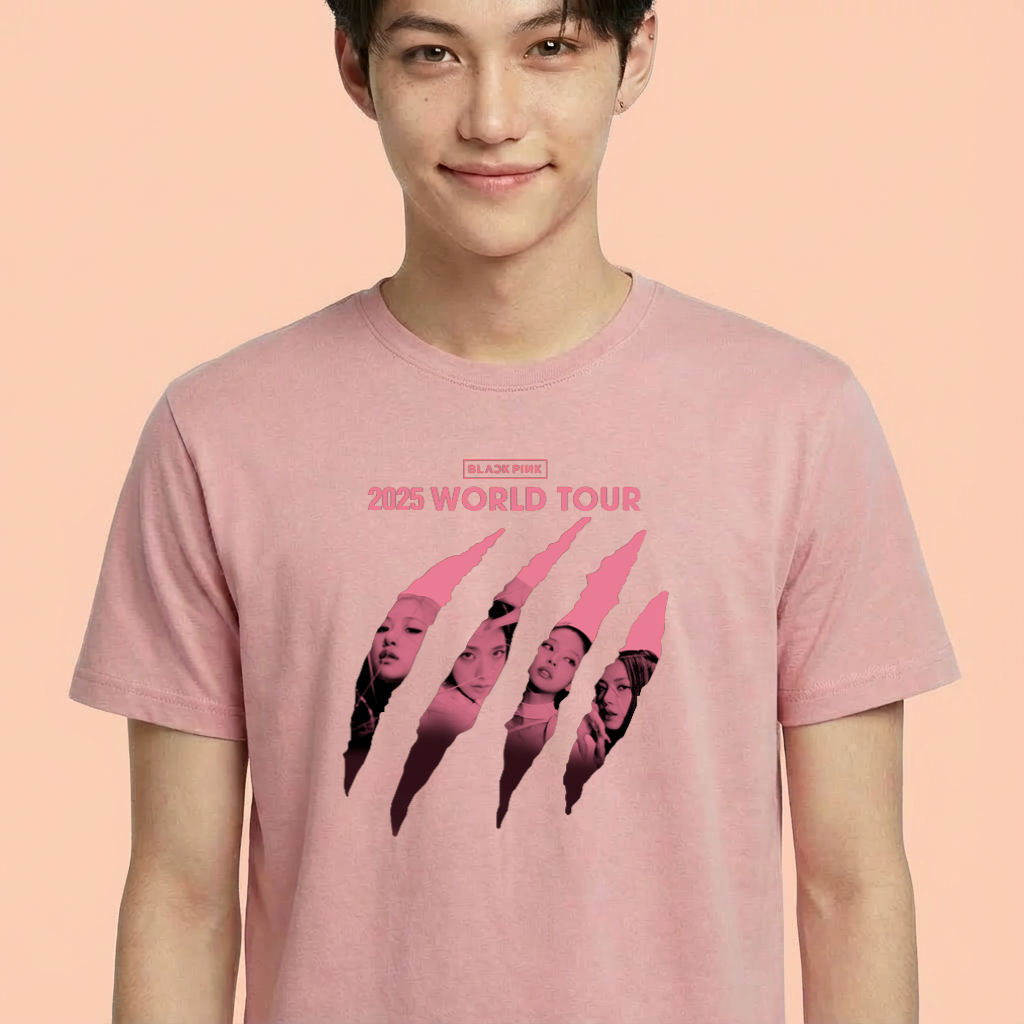 Camiseta camiseta-basica-blackpink-2025-world-tour - Rosa