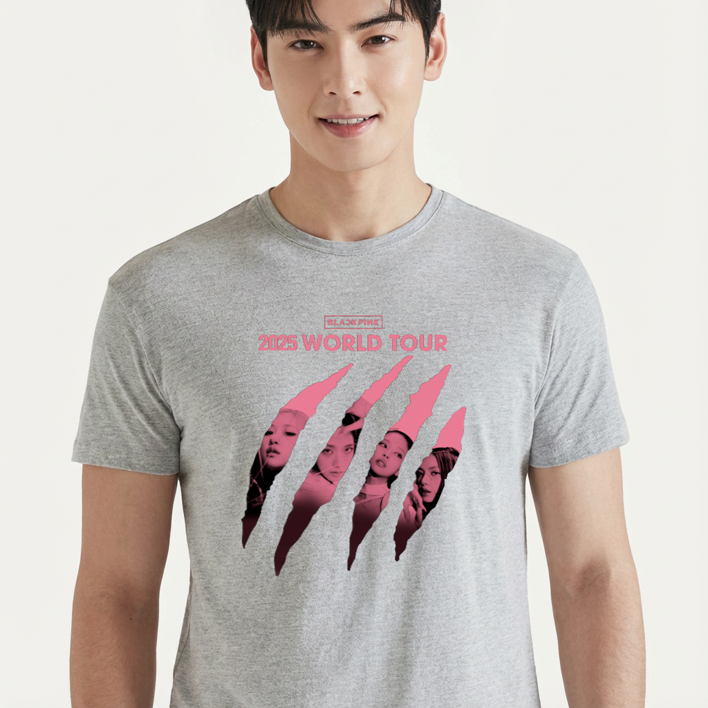 Camiseta camiseta-basica-blackpink-2025-world-tour - Cinza