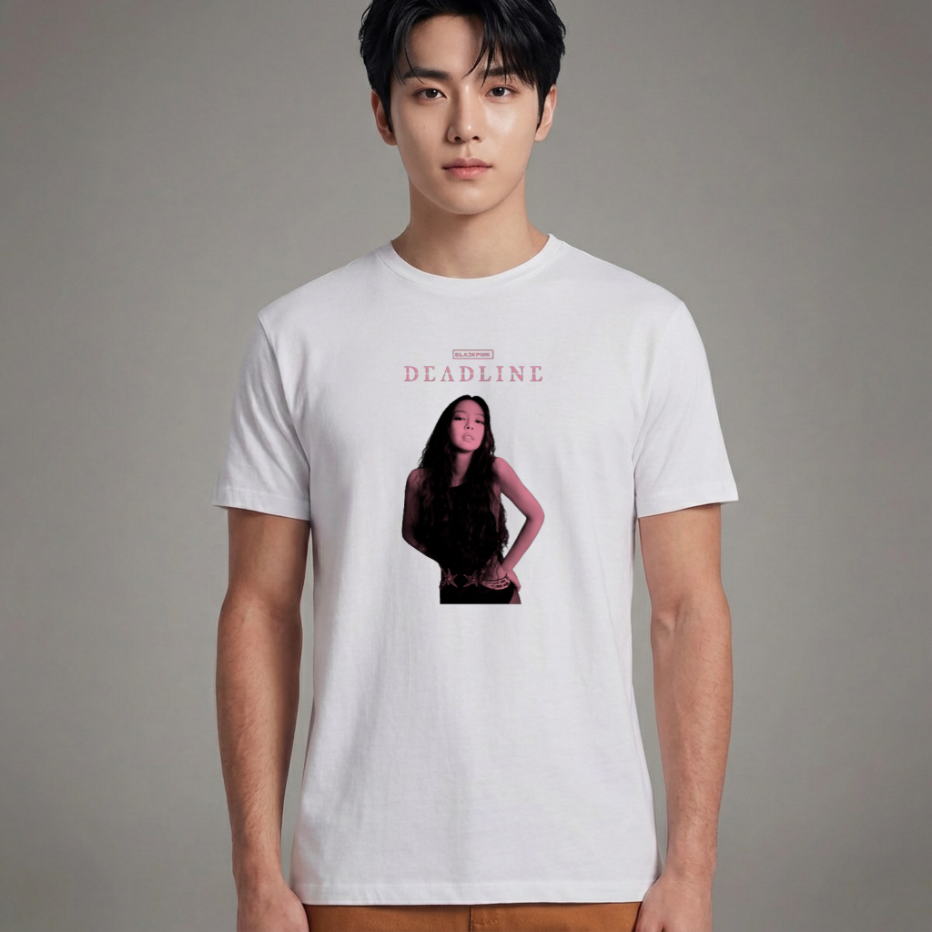 Camiseta Básica Blackpink Deadline Jennie - Branca