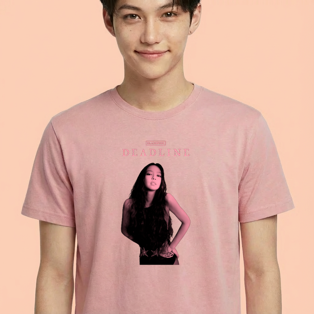 Camiseta camiseta-basica-blackpink-deadline-jennie - Rosa