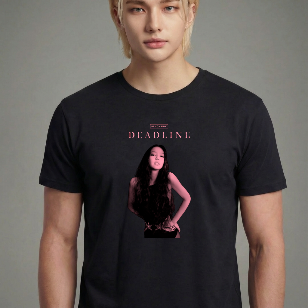 Camiseta camiseta-basica-blackpink-deadline-jennie - Preta