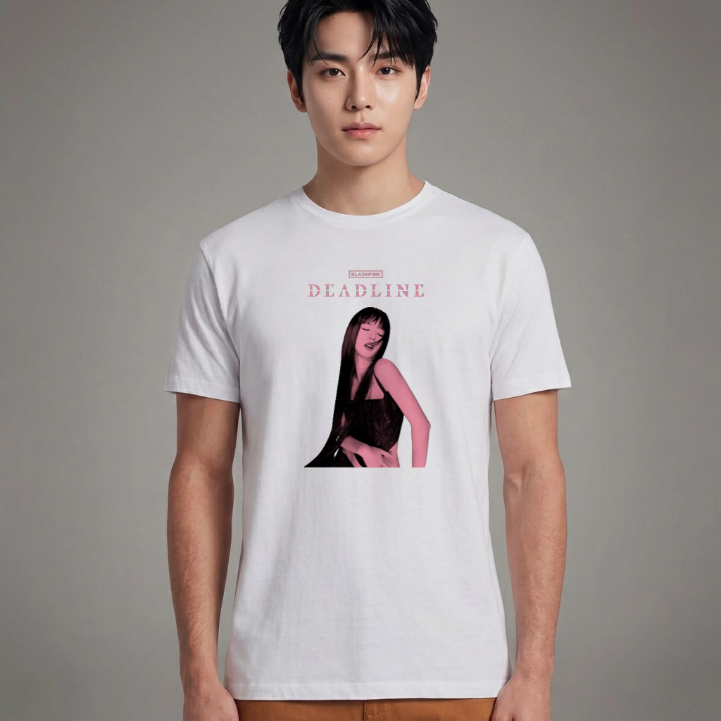 Camiseta Básica Blackpink Deadline Jisoo - Branca