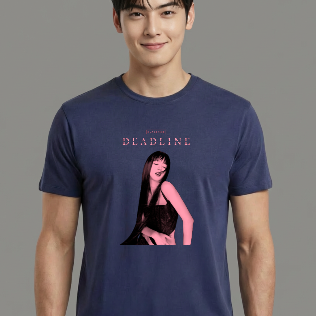 Camiseta camiseta-basica-blackpink-deadline-jisoo - Azul