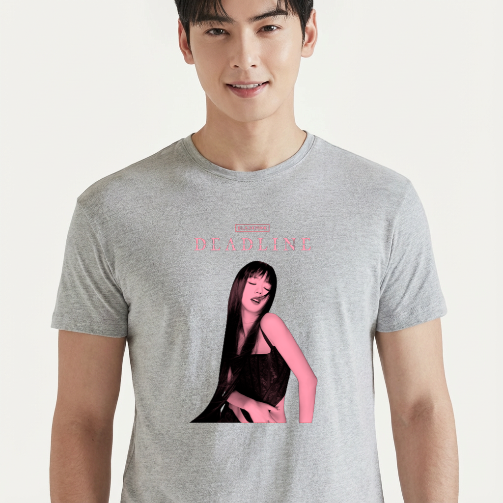 Camiseta BLACKPINK Deadline Jisoo cinza