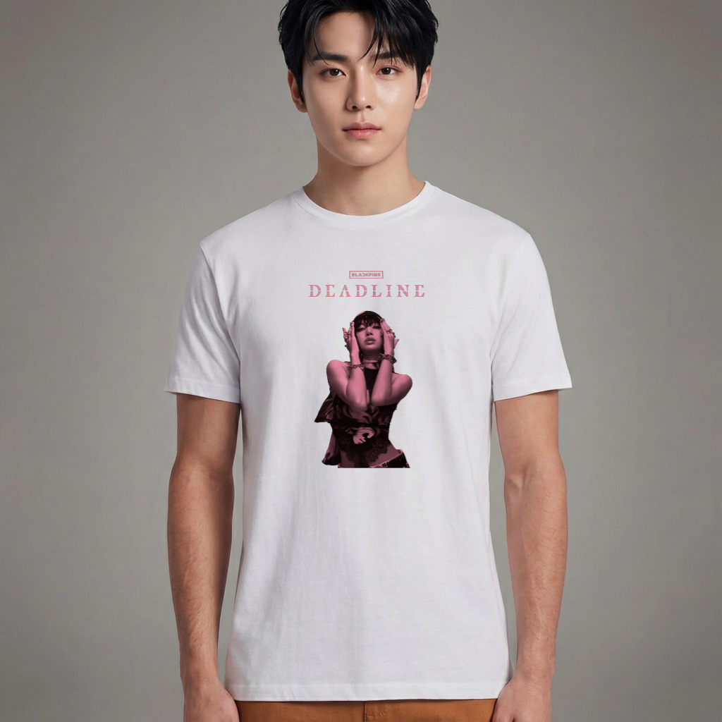 Camiseta Básica Blackpink Deadline Lisa - Branca