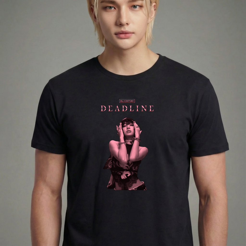 Camiseta camiseta-basica-blackpink-deadline-lisa - Preta