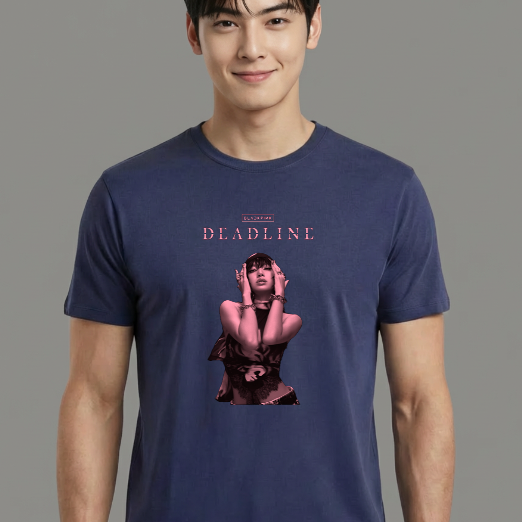 Camiseta camiseta-basica-blackpink-deadline-lisa - Azul