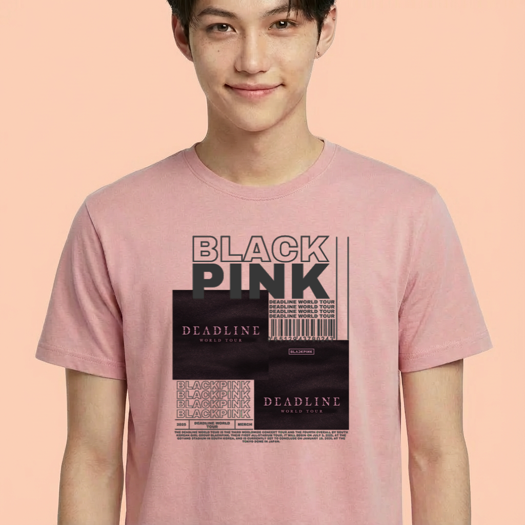 Camiseta camiseta-basica-blackpink-deadline-merch - Rosa