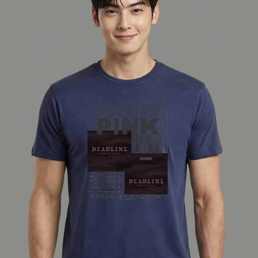 Camiseta camiseta-basica-blackpink-deadline-merch - Azul