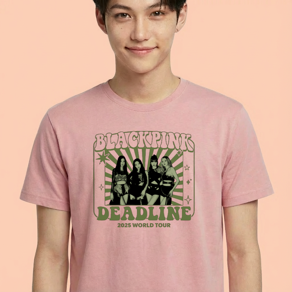 Camiseta camiseta-basica-blackpink-deadline-poster - Rosa