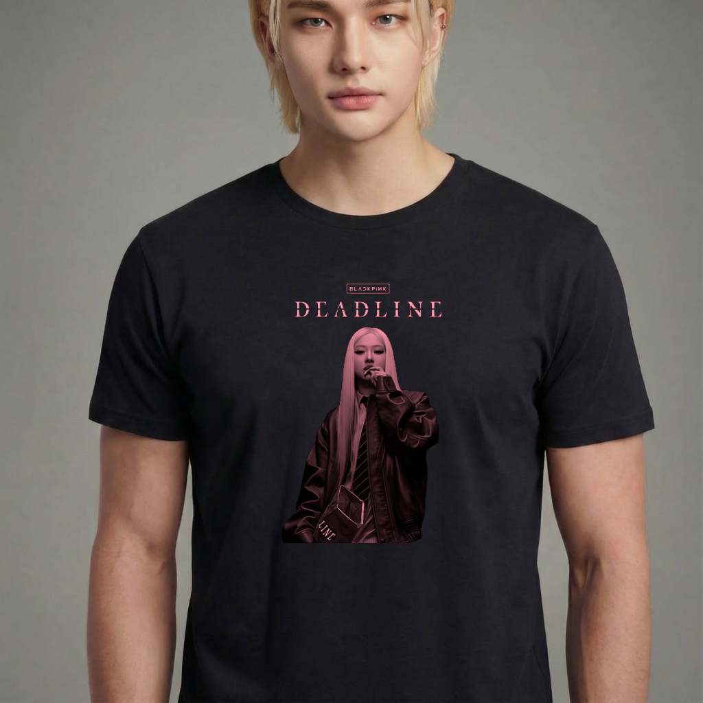 Camiseta camiseta-basica-blackpink-deadline-rose - Preta