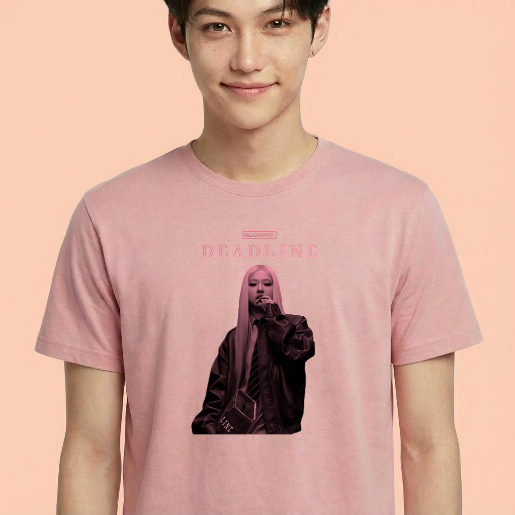 Camiseta camiseta-basica-blackpink-deadline-rose - Rosa