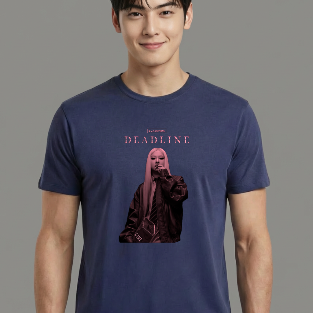 Camiseta camiseta-basica-blackpink-deadline-rose - Azul