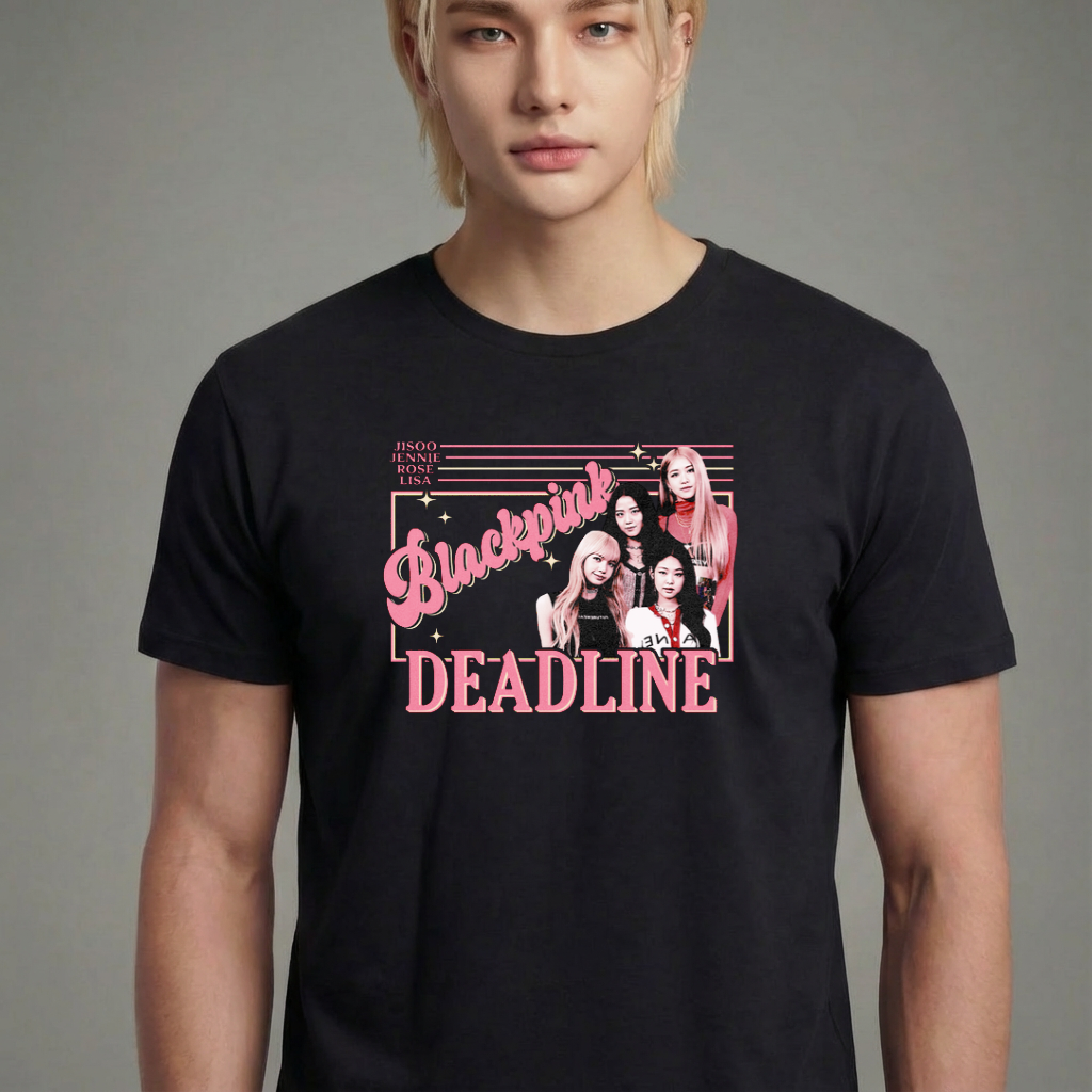 Camiseta camiseta-basica-blackpink-deadline - Preta