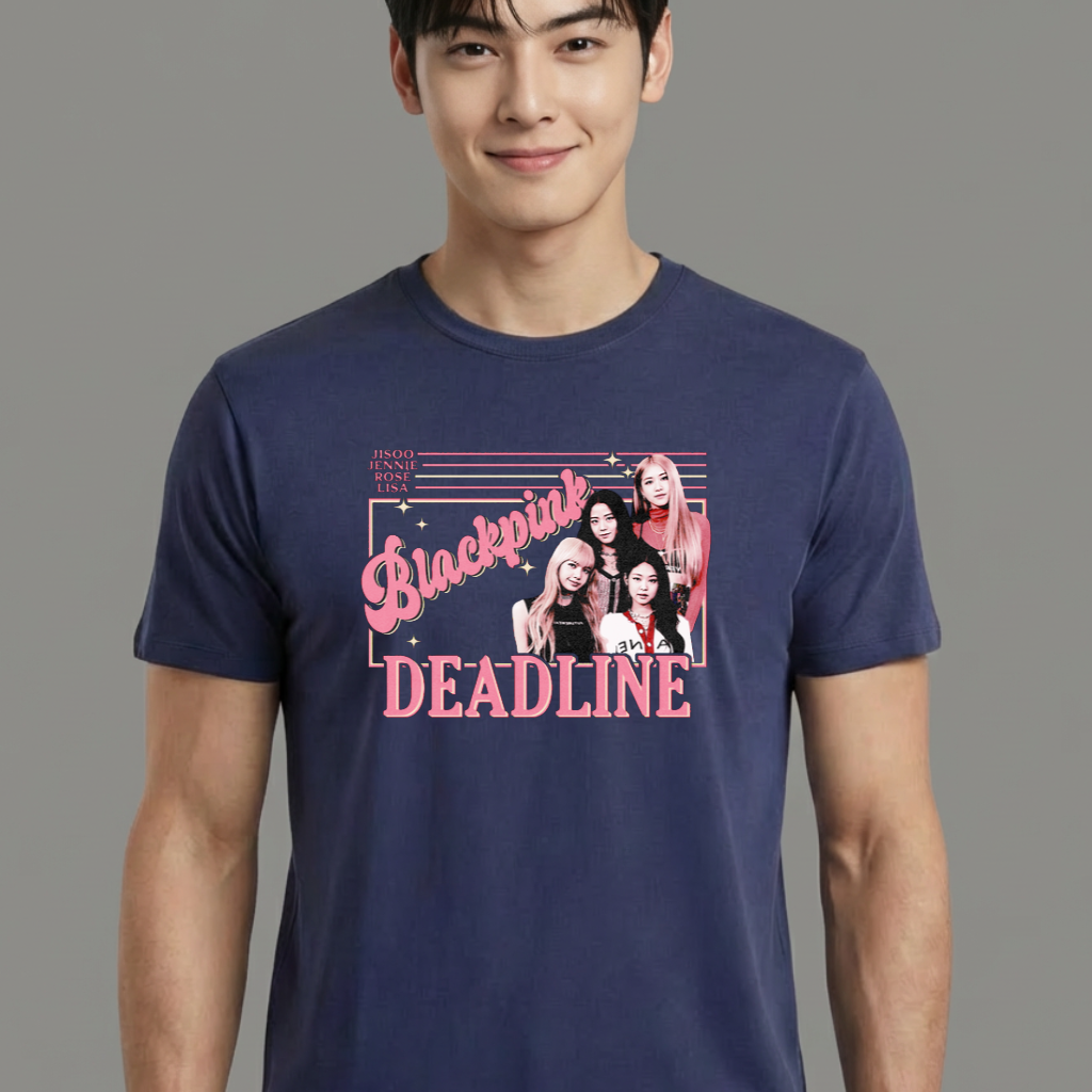 Camiseta camiseta-basica-blackpink-deadline - Azul